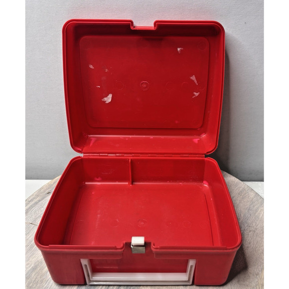 Vintage 1978 Garfield and Odie Red Plastic Thermos Lunch Box No Thermos - Picture 4 of 5